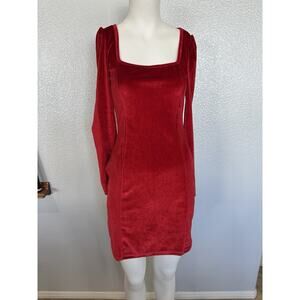 NEW Velvet Long Sleeve Bodycon Elegant Mini Party Dress S